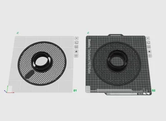 Honeycomb Spool holder with RFID label spot