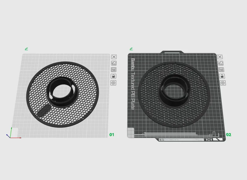 Honeycomb Spool holder with RFID label spot