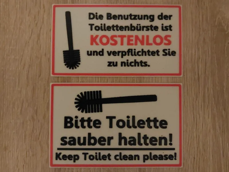 Klobürsten Schild / Toilet brush sign