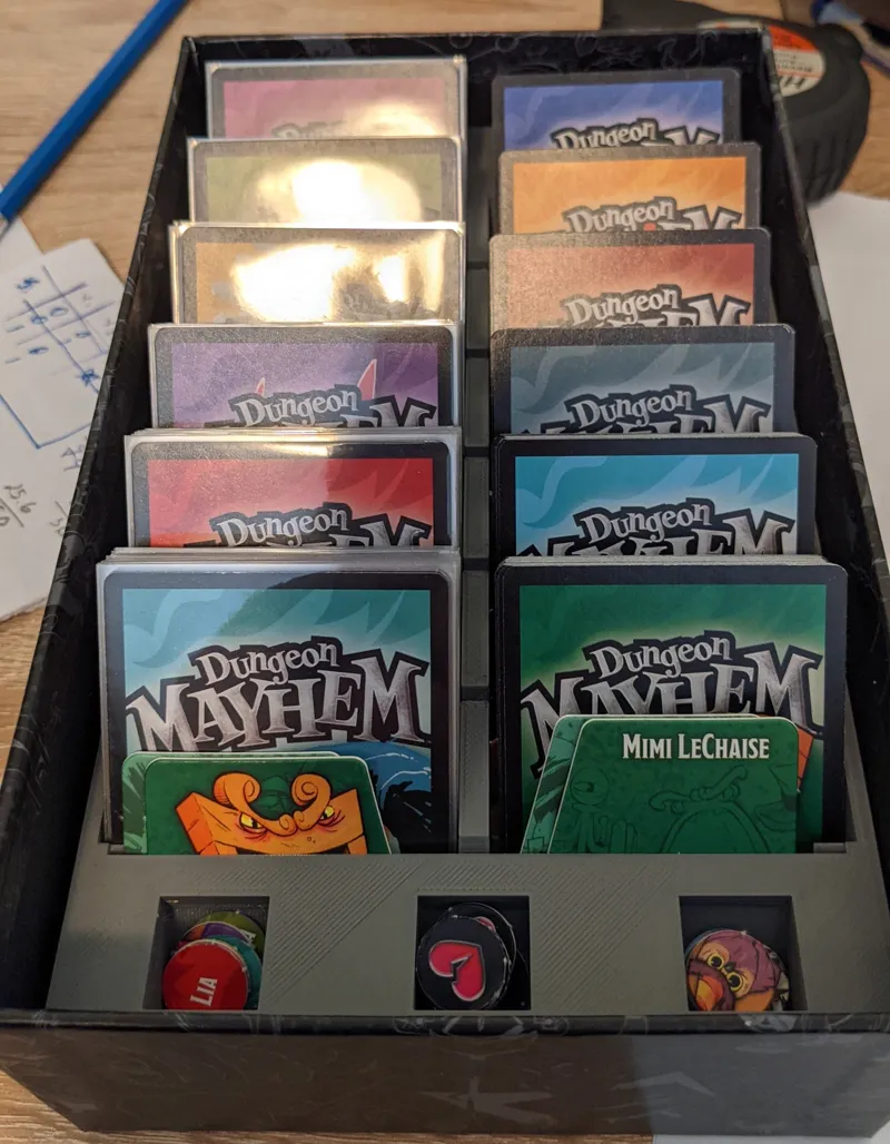 Card box organizer for Monster Madness