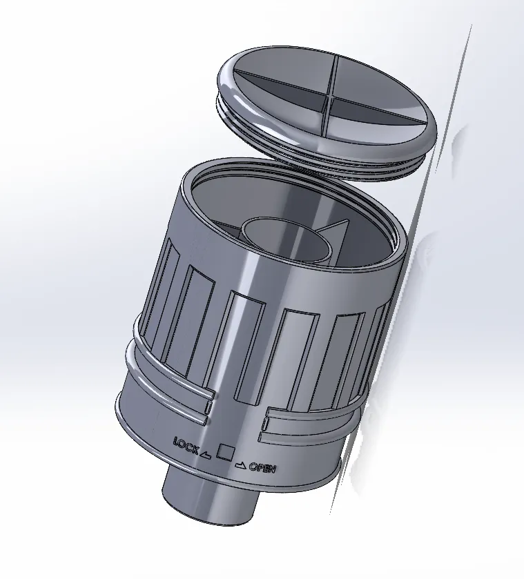 Adjustable Drafting Tube Cap with compartment