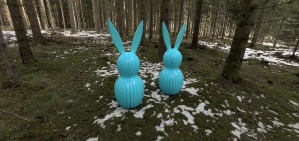 Duo de lapins de Pâques minimalistes