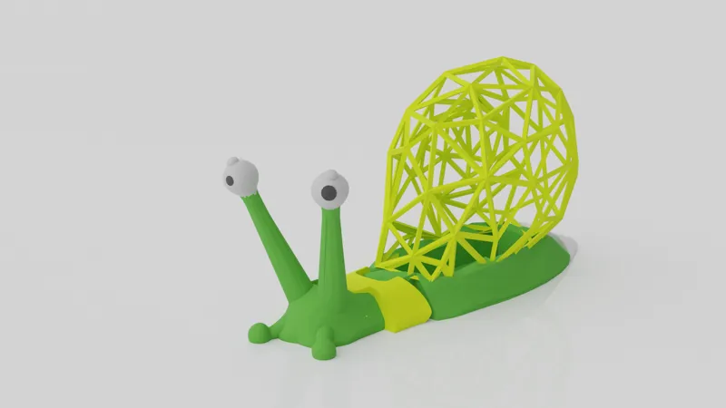 Wireframe snail articulated (Torture Test)  