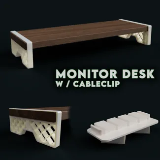 MonitorDesk with cable clip