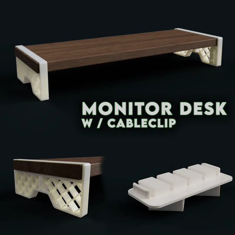 MonitorDesk with cable clip