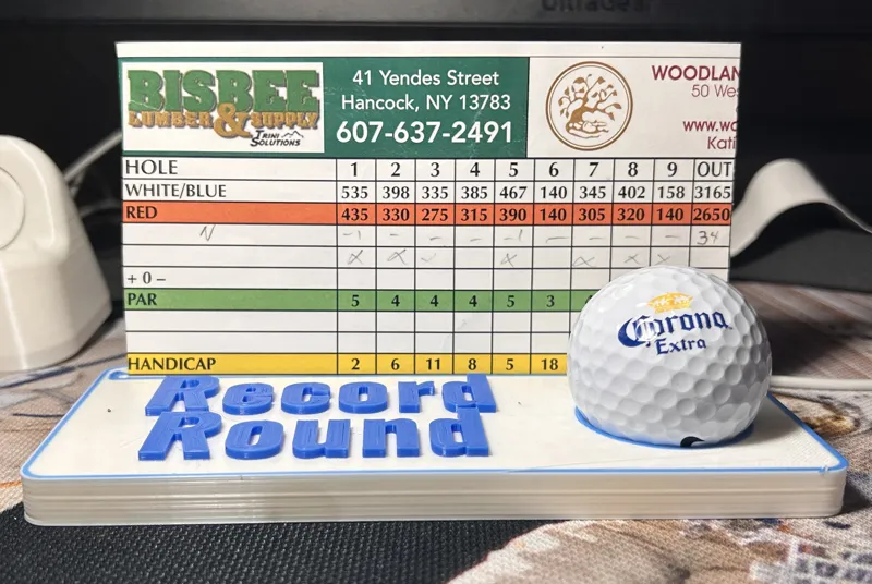Golf Ball and Scorecard Display