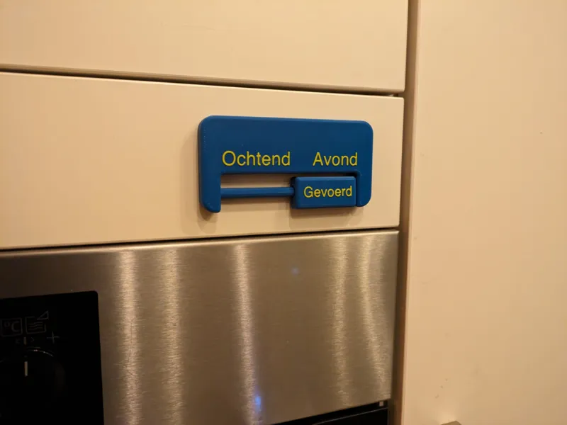 Pet feeding reminder Dutch