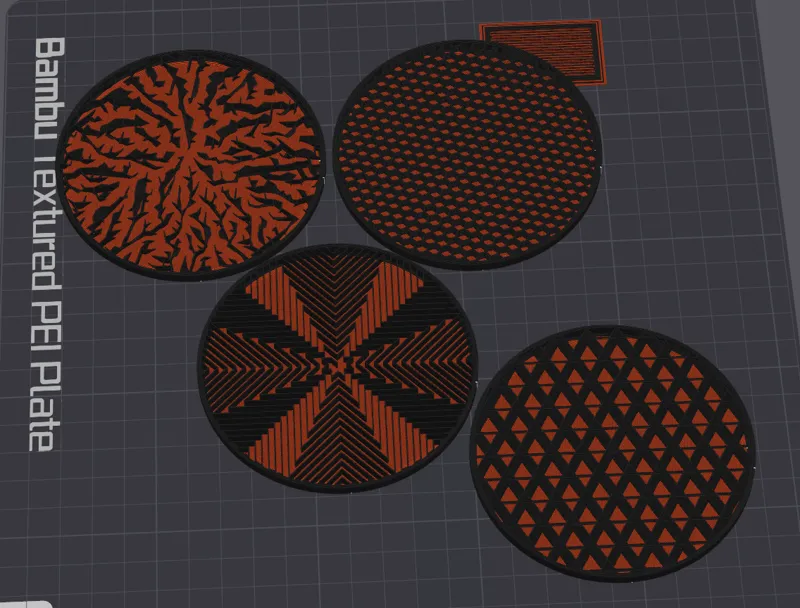 Coasters with infill patern