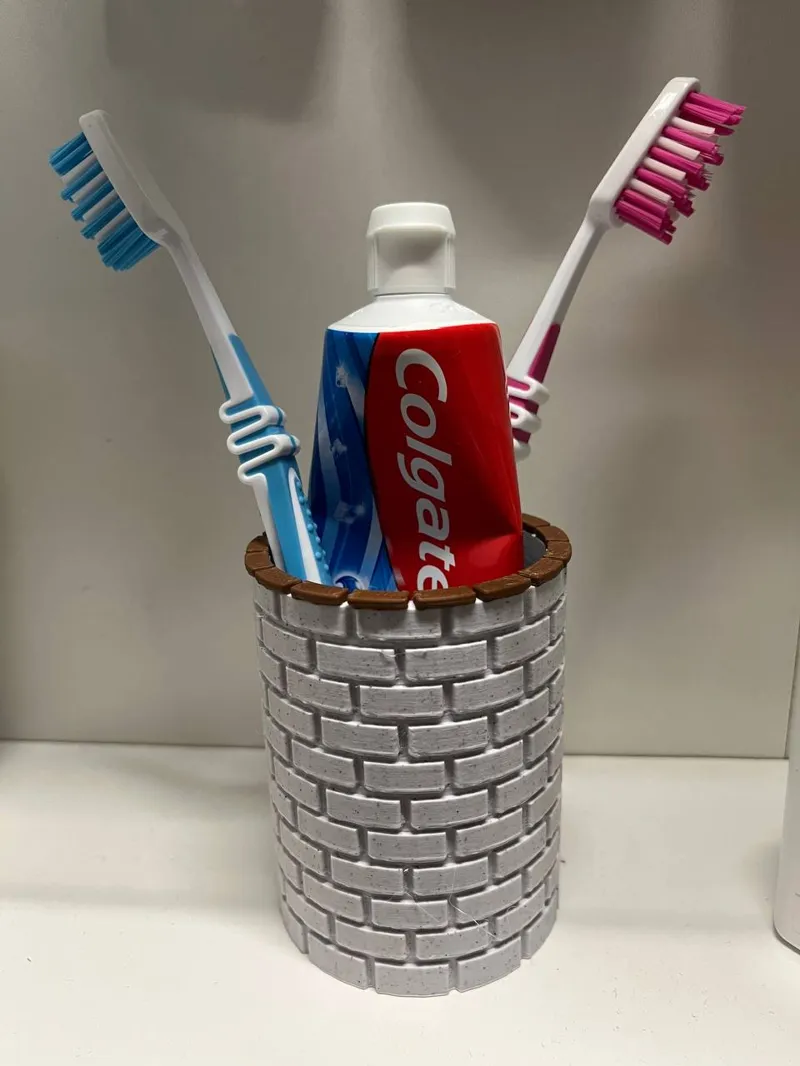 Waterwell for toothbrushes toothpaste brushholder