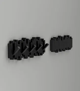 Sticks Wall-Mount Rack with Five Hooks