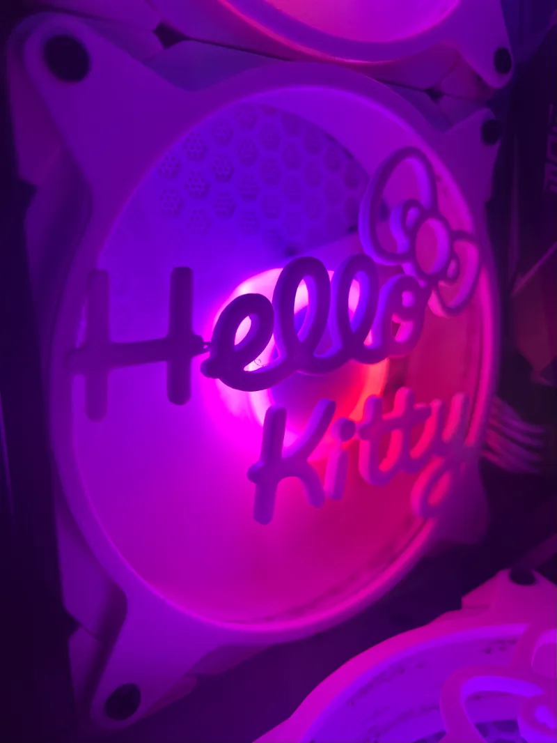 Hello Kitty words PC fan grill