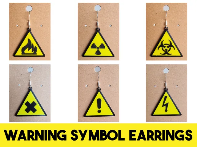 Warning symbol earrings