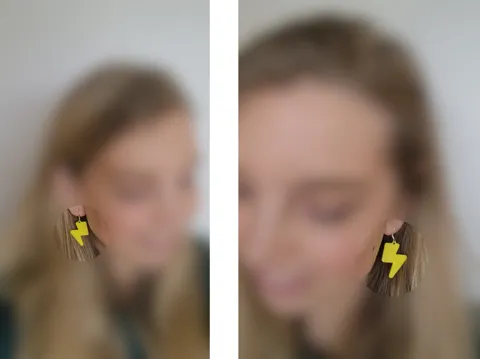 Lightning bolt earrings view 2