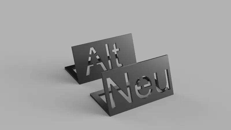 Aufstellschilder Alt Neu
