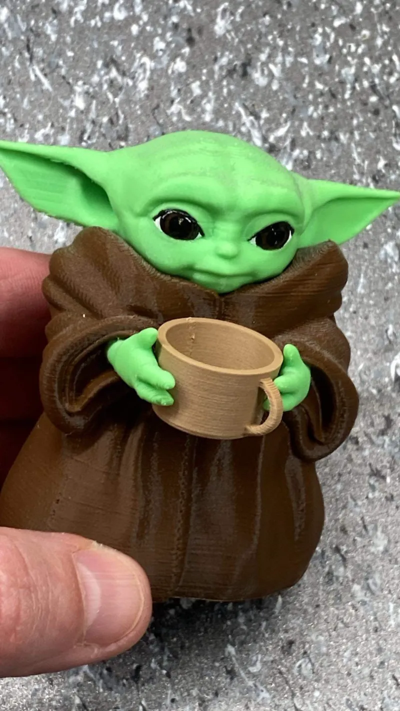 Baby Yoda with teacup multi piece model