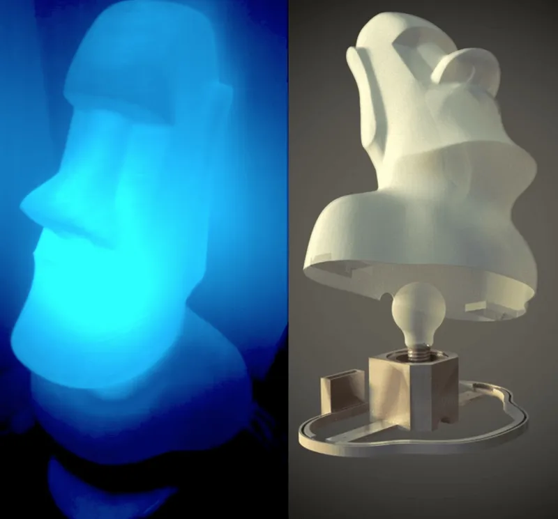 Moai Nightlamp with lightbulb support
