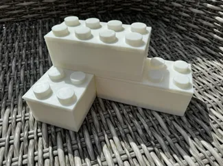 stackable building block containers hinged