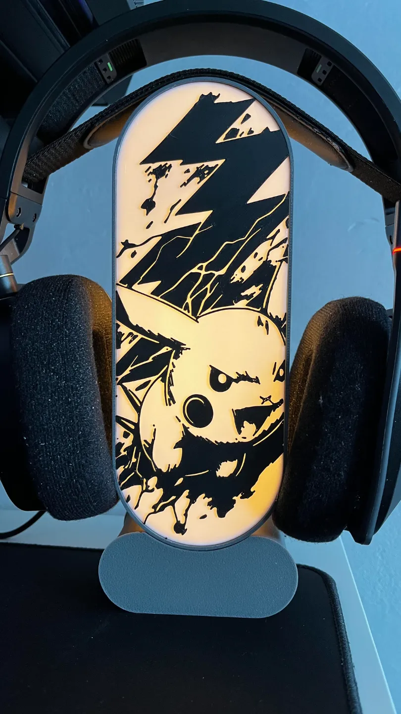PIKATCHU FRONTPANEL - HEADPHONE STAND LIGHTBOX by P3D Design - MakerWorld