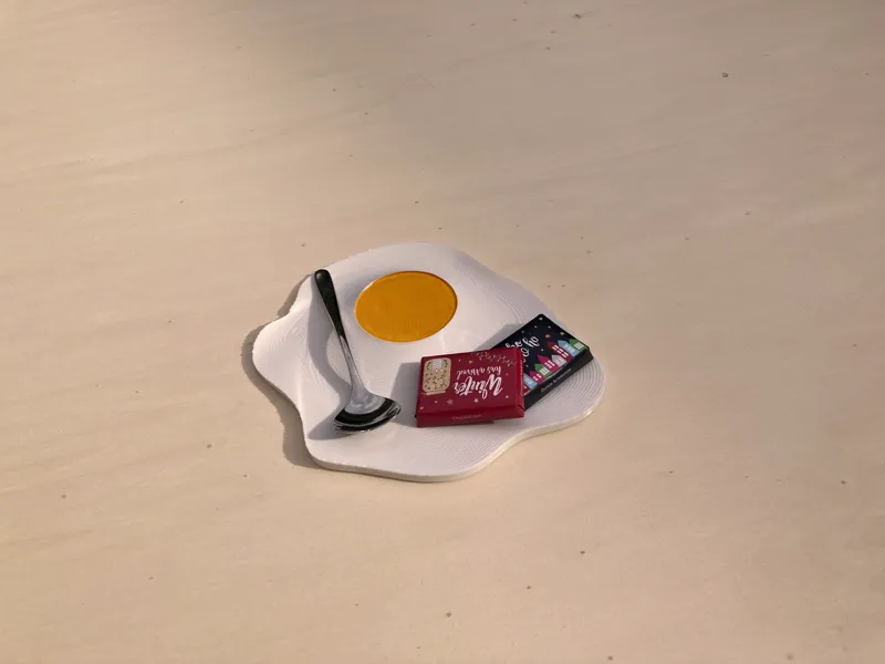 Fried Egg Coffee plate