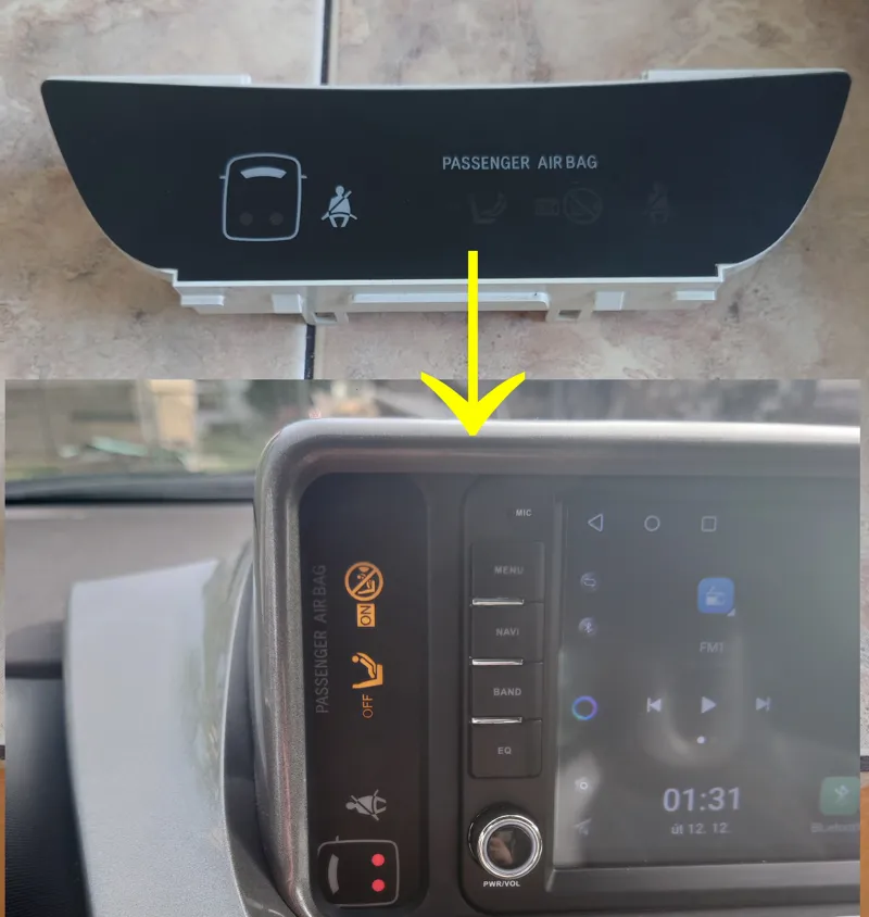 Toyota IQ indicator conversion 1din to 2din
