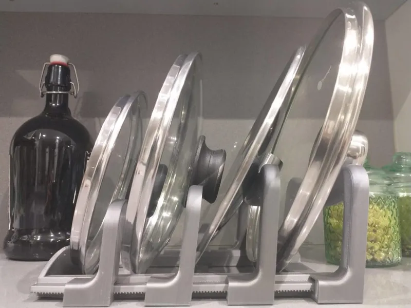 Adjustable pan lid stand