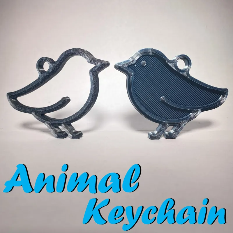2D Bird Keychain