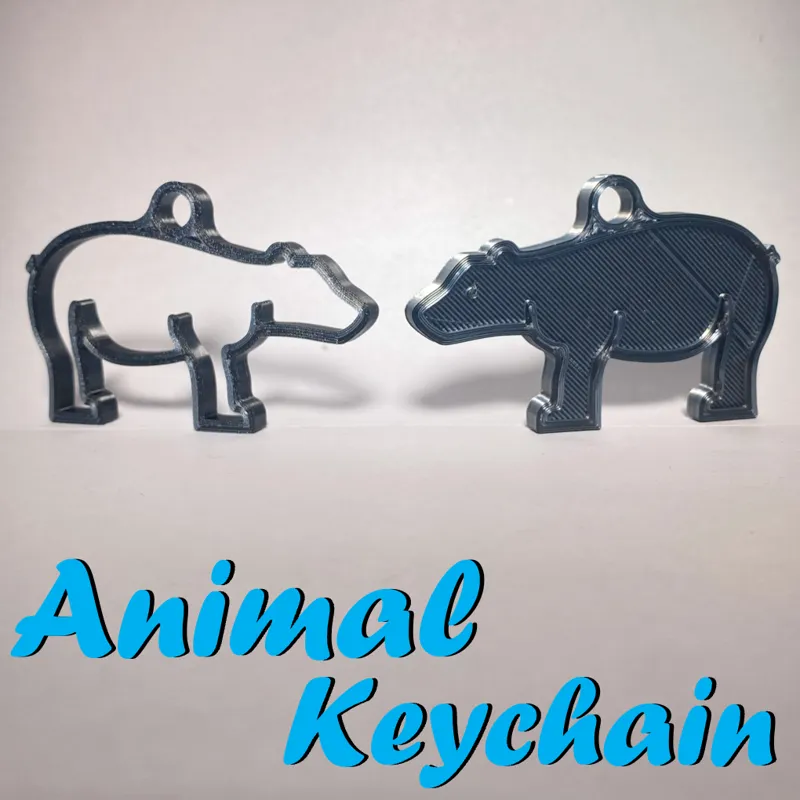 2D Bear Keychain
