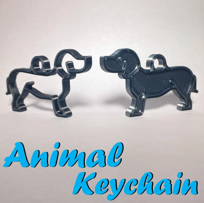 2D Dog Keychain