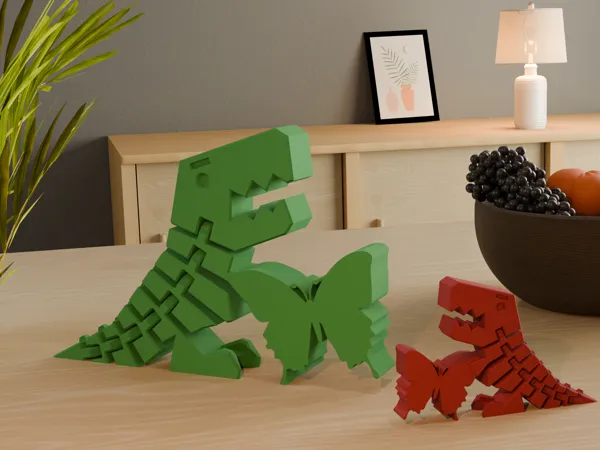 Flexi Rex avec papillon — figurine articulée