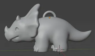 Dino Earring Triceratops