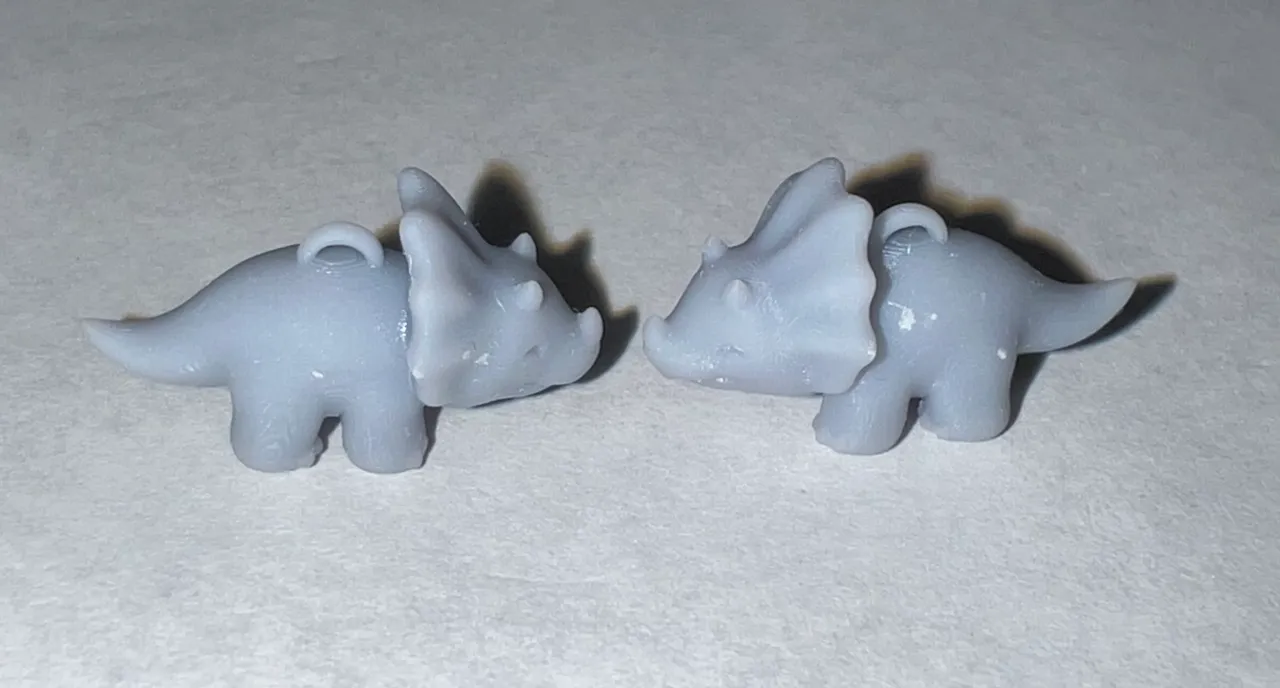 Dino Earring Triceratops view 2