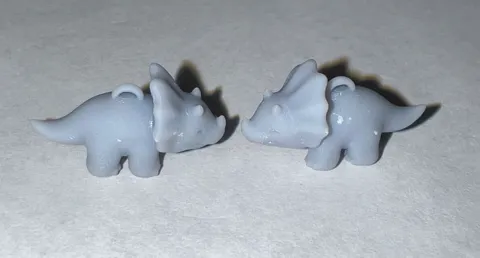 Dino Earring Triceratops view 2
