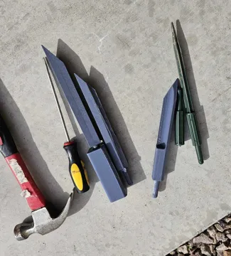 Stake and tool for Christmas in ground lights