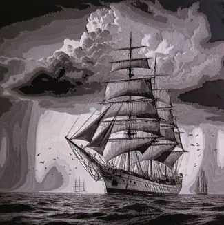 Ship in a squall
