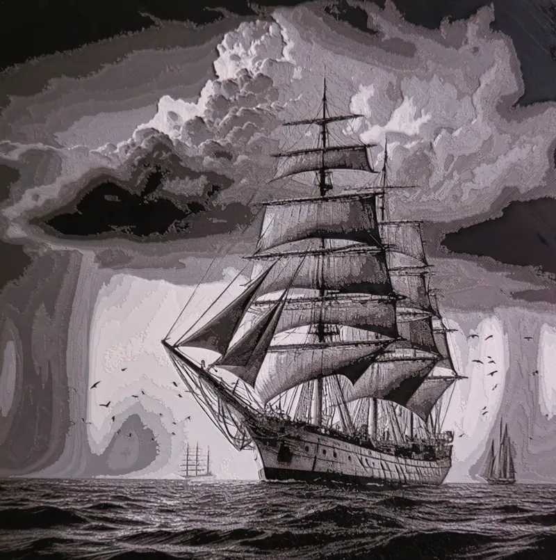 Ship in a squall