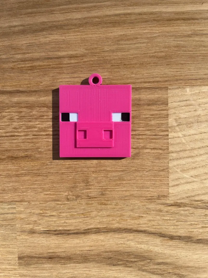 Minecraft Pig Keychain