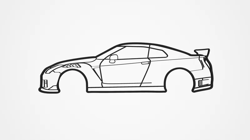 Nissan GT-R R35 Silhouette Wall Art