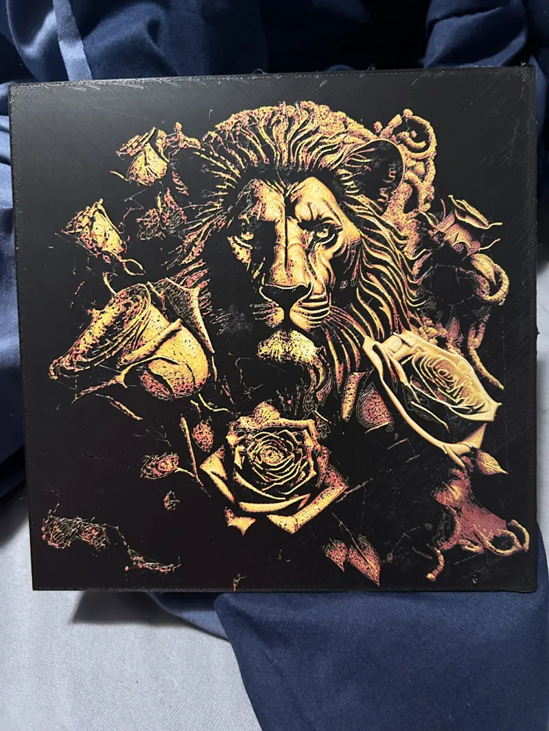 Hueforge Rose Lion