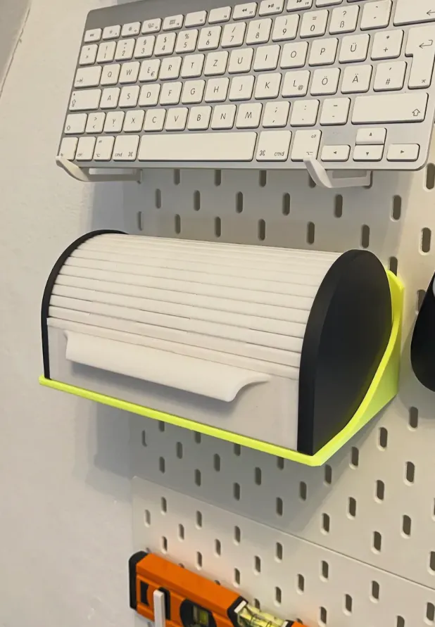 IKEA Skadis Shelf for rolling top storage box