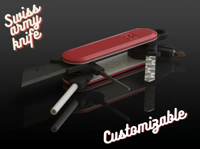Swiss army knife multiple tool keychain
