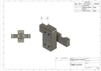 CABINET TWIST LATCH