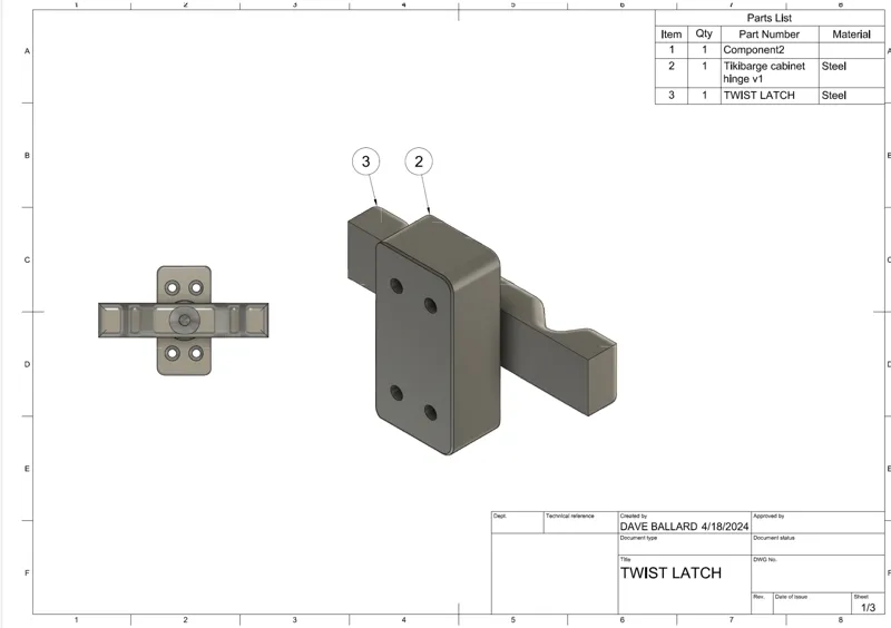 CABINET TWIST LATCH
