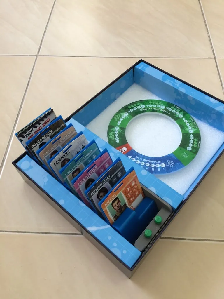 Organizer box for Pandemic The Cure board game