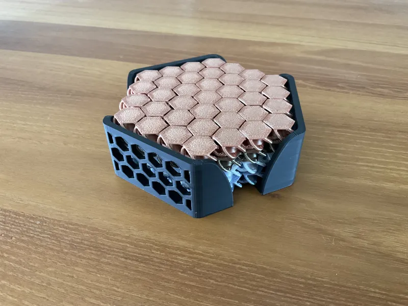Coaster Holder 4 Nasa Chainmail Hex by @tooclewell