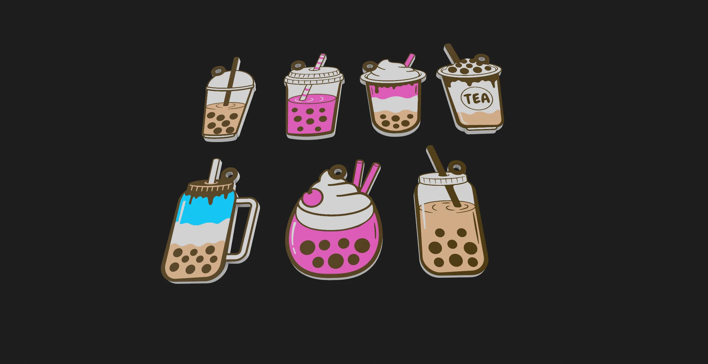 Bubble Tea Keychain