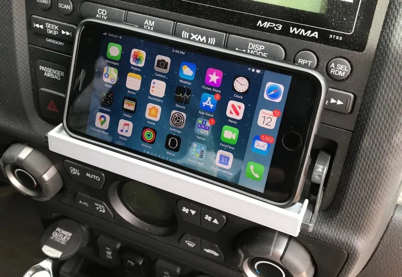 Honda Ridgeline cubby phone mount ledge for iPhone