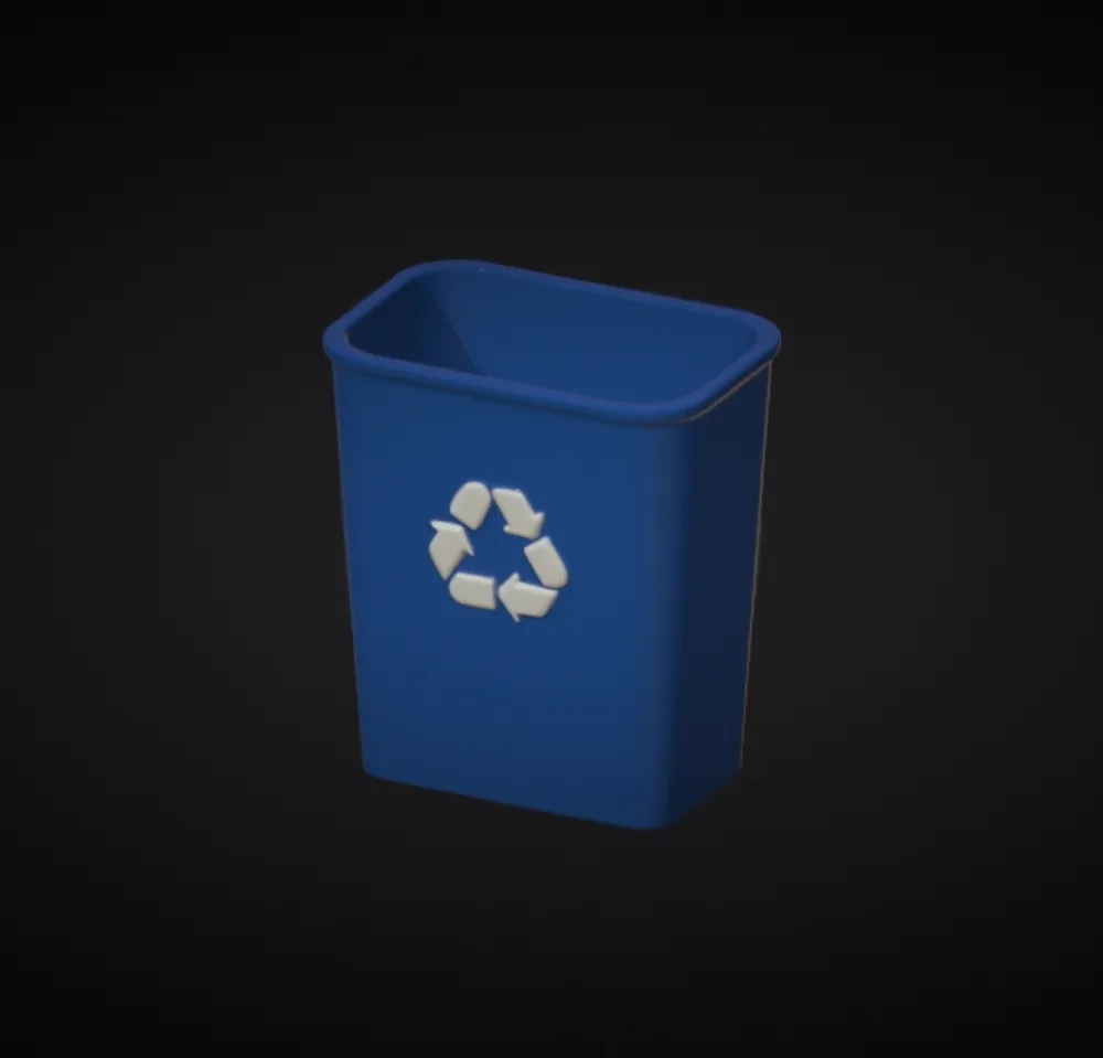 Miniature Desktop Recycling Bin with Arrow Symbol by