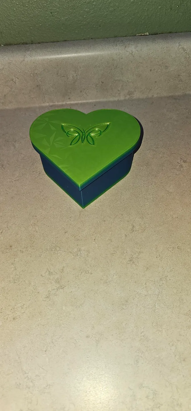 Heart shaped butterfly box