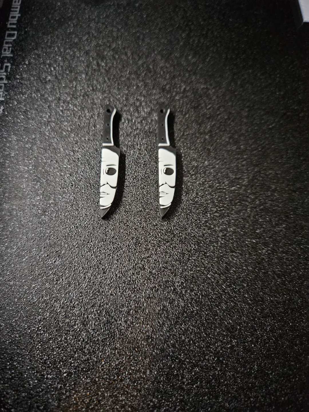 Michael Myers knife earrings view 2