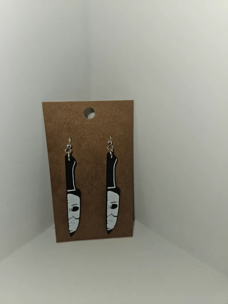 Michael Myers knife earrings